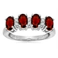 thumbnail image 2 of Star K� Oval 5x3 Genuine Garnet 4 Four Stone Band Ring, 2 of 9
