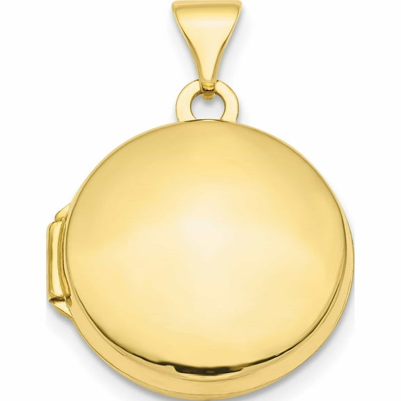 10K Yellow Gold Polished Domed 16mm Round Locket (23 X 17) Made In China -Jewelry By Sweet Pea