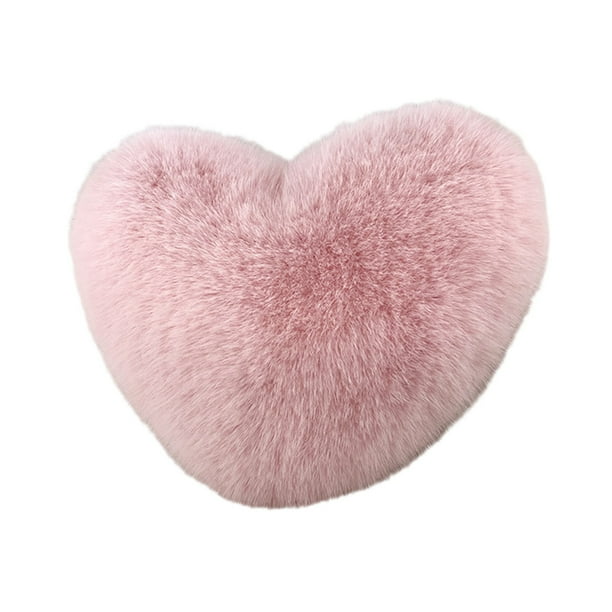 Almohada en Forma de Corazón 40 × 30cm Imitación Almohada de Pelo Cojín de Sofá en Forma de Corazón para la Sala de Estar