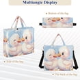 thumbnail image 6 of Cute Ducks Flowers Corduroy Tote Bag Handbag Large Messenger Bag Shoulder Crossbody Zipper Bag Purse, 6 of 8