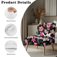 thumbnail image 7 of ZIATUBLES Armless Chair Slipcover Stretch Spandex Fabric Accent Chair Covers without Arms Removable Furniture Protector with Elastic Bottom for Living Dining Room, Flower Leaf Strawberry Cow Print, 7 of 7