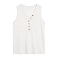 thumbnail image 4 of GUACER Button Down Tank Tops for Women V Neck with Pocket Soft Summer Casual Sleeveless Henley Shirt, 4 of 5