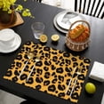 thumbnail image 3 of Yellow and Black Of Leopard Print Summer Placemats Table Placemats Set Of 6-Linen Kitchen Washable Placemats Table Mats 11.8"x17.7"Non-Slip Heat Resistant, 3 of 5
