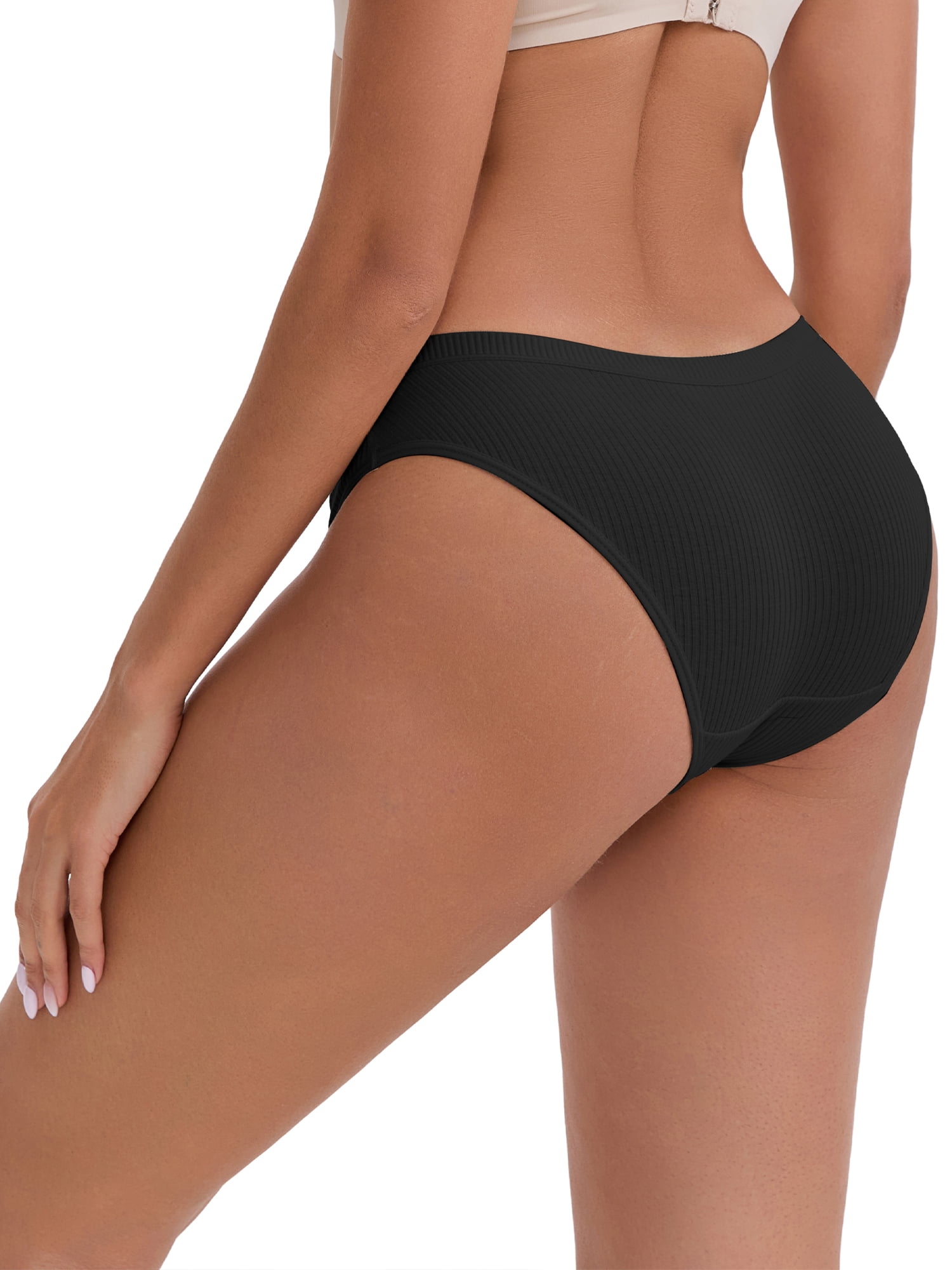 DARING DIVA Women's Cotton Underwear Basic Briefs 5Pcs S Black