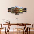 thumbnail image 3 of Elephant Stock Enchanted Lake Wall Art - Horizontal Multi Panel Canvas - Living Room Wall Decor - Nature Multi Panel - Blue And Beige Decor - 74" x 34", 3 of 8