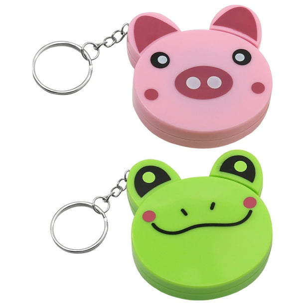 2 cintas métricas en miniatura adorables para niños, pequeñas cintas métricas retráctiles, cintas de costura flexibles, lindas cintas métricas con llavero