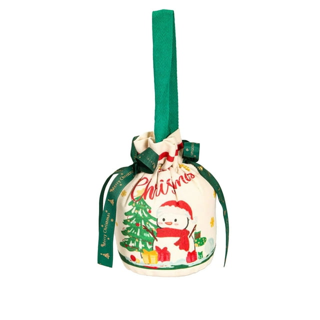 B Small Fabric Drawstring Bag For Gift Packaging Featuring A Festive Design And Durable Material Construction
