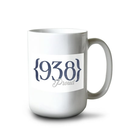 

15 fl oz Ceramic Mug Huntsville Alabama 938 Area Code (Blue) Dishwasher & Microwave Safe