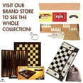 thumbnail image 5 of Hakan Backgammon Set 17.3” Wooden Foldable Board with Dice & Checkers Portable Tavla Game 2-Player, 5 of 9