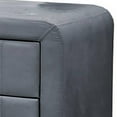 thumbnail image 3 of Rheo Nightstand, 2 Drawers, 22 Inch Upholstered in Dark Gray Velvet, 3 of 6