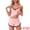 Pink, variant on DARING DIVA Women's Casual Lace Trim Bow Soft Cami Top and Shorts Pajamas Set L Pink