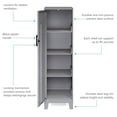 thumbnail image 3 of Space Solutions 53.38 inch High 4 Shelf Storage Locker Cabinet, Welded Metal, Fully Assembled, Vented Door, 3 inch Riser Legs, Silver, 3 of 15