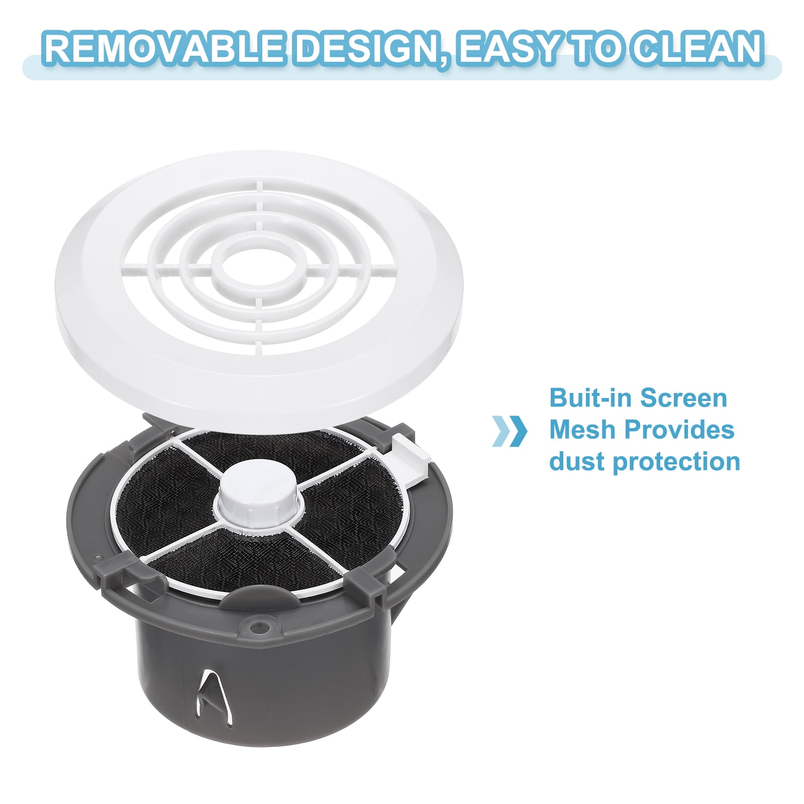 Uxcell 4 Inch Round Air Vent Cover, ABS Air Diffuser Ceiling Vent Covers, Black/White