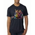 thumbnail image 1 of Wild Bobby Colorful Rainbow Siberian Tiger Animal Lover Men Premium Tri Blend Tee, Vintage Navy, XX-Large, 1 of 5