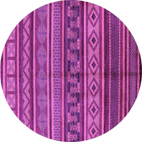 Ahgly Company Indoor Round Oriental Purple Industrial Area Rugs, 6' Round