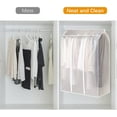 thumbnail image 4 of 50'' Garment Bags for Hanging Clothes, Large Translucent Frosted Garment Rack Cover Bags Clothing Storage Bag with Zipper for Hanging Shirts, Coats, Dresses, Suits, Seal Closets to Protect Clothing, 4 of 6