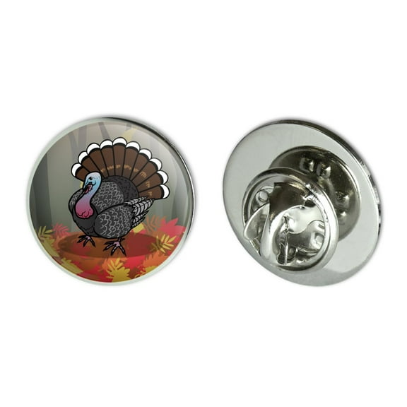 Turkey Thanksgiving Autumn Metal 0.75" Lapel Hat Pin Tie Tack Pinback