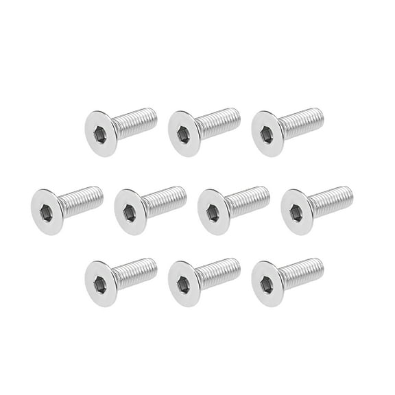 Uxcell M8x20mm Flat Head Machine Screws Inner Hex Screw 304 Stainless Steel Fasteners Bolts 10 Pack