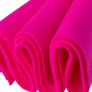 FabricLA Felt Fabric | 72" Inch Wide & 1.6mm Thick Neon Pink Fabric |Non-Stiff, Soft Fabric Material Felt Fabric by The Yard Soft Felt Roll for Crafts, Sewing and Padding | Half Yard Fabric Neon Pink