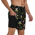 thumbnail image 3 of Picia Bees pattern Mens Swim Trunks with Compression Liner Stretch Beach Shorts Quick Dry with Zipper Pockets No-Chafing Board Shorts-X-Large, 3 of 9