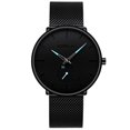 thumbnail image 1 of Reloj para hombre, relojes de pulsera de lujo ultrafinos negros para hombres de negocios, reloj de pulsera resistente al agua con banda de malla, 1 of 5