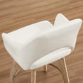 thumbnail image 4 of Zesthouse 26.8″ Swivel Counter Height Bar Stools Set of 2, Upholstered Faux Leather Bar Stools with Back and Wood Legs, Mid Century Modern Barstool Island Chairs for Kitchen Counter, Cream, 4 of 12