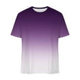 thumbnail image 4 of Zylanna Men's Short Sleeve T-Shirts, Gradient Color Lightweight Summer Crew Neck Daily leisure Tops for Men Purple Size XL, 4 of 5