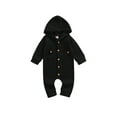 thumbnail image 1 of ZAXARRA Newborn Baby Jumpsuit Hooded Fleece Rompers with Pockets Infant Cute Fall Warm Outwear Outfits, 1 of 5
