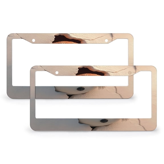 2 Pieces 3D Cartoon Breaking through A Snowman License Plate Frames Winter Snowman Car Front License Plate Frame Metal 2 Hole for Women Universal Aluminum Tag Frame for Front and Rear Car Tags