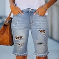 thumbnail image 2 of Bwdbhd Jean Shorts Womens High Waisted Jean Shorts for Women High Waisted Trendy Casual Stretchy Denim Long Shorts Ripped Shorts C,M, 2 of 4