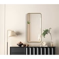 thumbnail image 2 of Elegant D?cor Contour Metal Rectangle Mirror 18x36 in Brass, 2 of 9