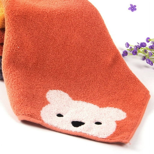 Children Cotton Towels Baby Towel Cute Cartoon Bear Pattern Hangable Hand Towel