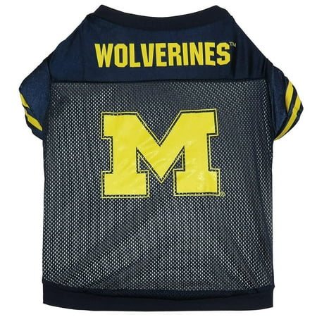UPC 810318018235 product image for Sporty K-9 NCAA Michigan Wolverines Dog Jersey, Navy/Yellow | upcitemdb.com