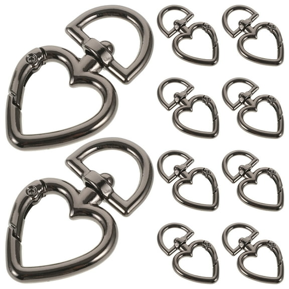 OUNONA 10Pcs Spring D Shaped Carabiner Metal D Shaped Snap Clip Hook Buckle for DIY Jewelry Bag