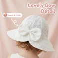thumbnail image 5 of Tigivemen Baby Sun Hat Toddler Girls Fisherman Bucket Hats with Lace Bow Summer Outdoor Sunhats White Size 1-3 Years, 5 of 8