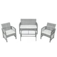 Rattan Patio Furniture Sets Clearance, 4 Piece Outdoor Conversation