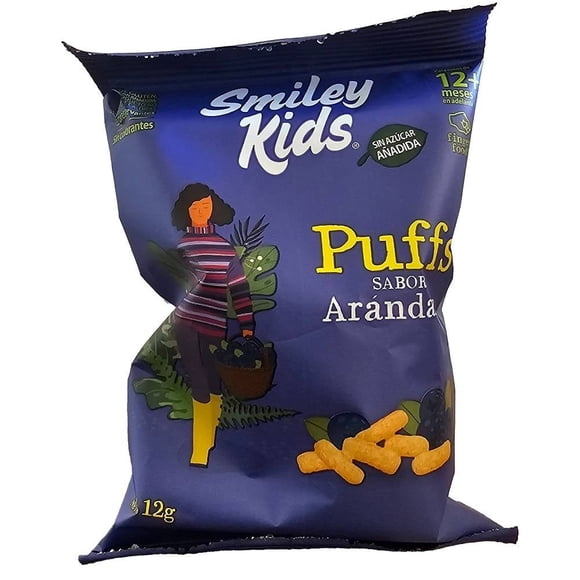 Botanas Smiley Kids Puffs etapa 3 sabor arándano 12 g