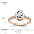 thumbnail image 5 of 10K Rose Gold Ring Band with Stones Cubic Zirconia CZ Round Clear, Size 8, 5 of 5