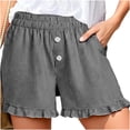 thumbnail image 4 of Hurxie Womens Boxer Shorts Y2K Ruffle Pajama Summer Lounge Sleep Striped Casual Beach Pj Bottoms Pockets Black,S, 4 of 6