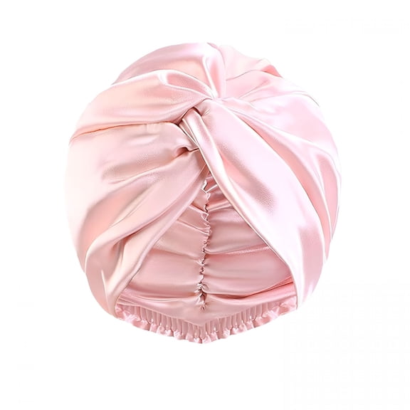 TELOLY Silk Bonnet for Sleeping Women, Apricot Satin Hair Wrap Night Turban, Soft Head Scarf Sleep Cap for Curly and Braided Hair
