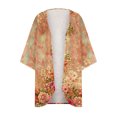 thumbnail image 3 of Puntoco Abrigo Cárdigan De Manga Abullonada Con Estampado Floral Para Mujer Blusa Suelta De Gasa Para Cubrir Blusas Informales Liquidación Puntoco Puntoco-1, 3 of 4