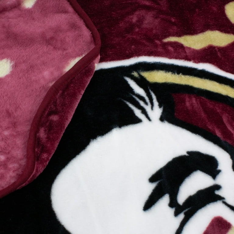College Covers Florida State Seminoles Huge Raschel Throw Blanket Bedspread 86