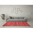 thumbnail image 3 of Ahgly Company Machine Washable Indoor Round Abstract Red Modern Area Rugs, 5' Round, 3 of 4
