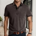 thumbnail image 2 of Mens Shirts Men's Casual Shirt With Pocket For Daily Wear Ideal For Spring Perfectly Paired With Denim Large Mens T Shirts Bulk Men T Graphic Tees Casual Running Tee Brown S, 2 of 6