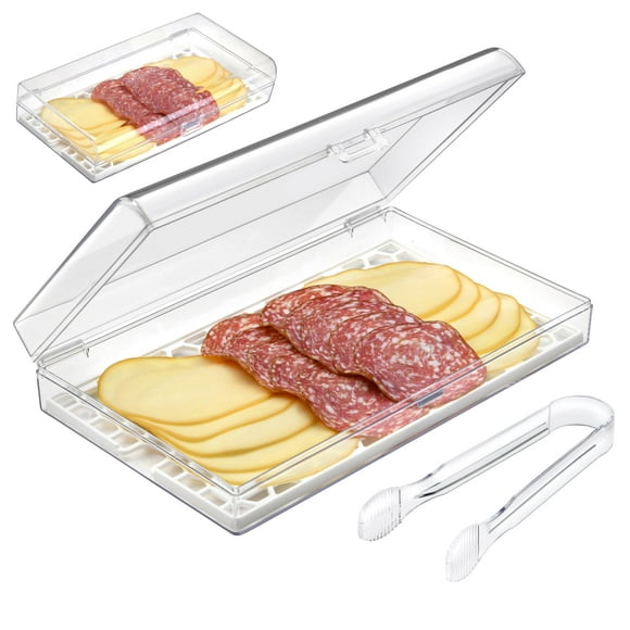Recipiente de plástico transparente con acabado brillante para carne y queso Deli