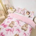 thumbnail image 3 of Erosebridal Cartoon Capybara Twin Bedding For Kids,Pink Ribbon Bow Tie Duvet Cover Set For Children Boys Girls,2pcs,No Comforter,Pink Reversible, 3 of 6