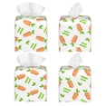 thumbnail image 2 of Lsque Vegan Fruit Carrot Printed Tissue Box Cover Holder, Facial Paper Organizer Dispenser,Square with Bottom Belt, PVC Leather Decorative Organizer, 2 of 6
