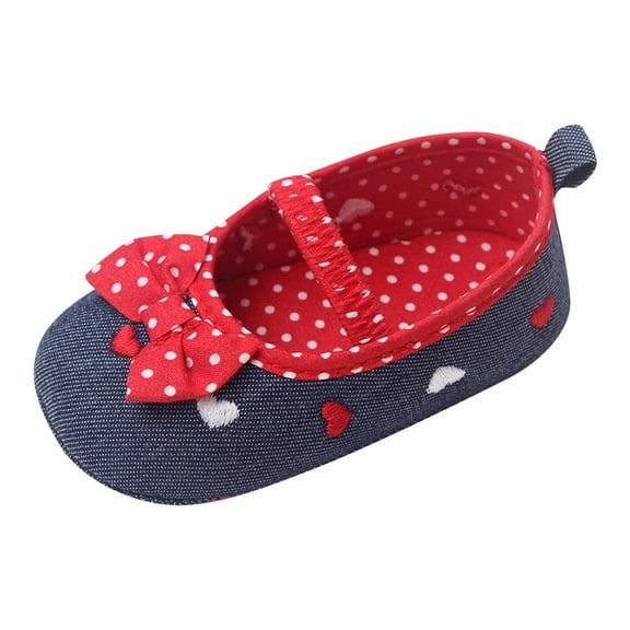 Otqutp Kid Low Heel Sneakers Summer Children Toddler Girls Sports Shoes Flat Sole Lightweight Slip On Elastic Band Polka Dot Bow Shoes