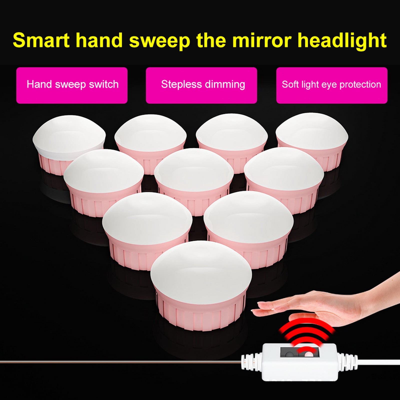 Sunjoy Tech LED Vanity Light Stepless Dimmable Soft Lighting Plugand