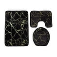 thumbnail image 4 of Juego de alfombras de baño, alfombras absorbentes de agua, felpudo antideslizante, alfombra lavable, Pedestal Negro, 4 of 8